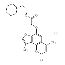 2-(1-Piperidinyl)ethyl ((4,9-dimethyl-2-oxo-2H-furo[2,3-h]chromen-6-yl)oxy)acetate结构式