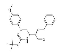 [(1R,2S)-2-Benzyloxy-1-(4-methoxy-phenoxymethyl)-3-oxo-propyl]-carbamic acid tert-butyl ester结构式