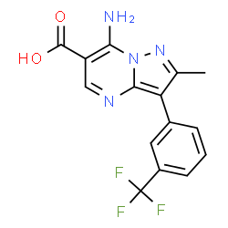 7-Amino-2-methyl-3-[3-(trifluoromethyl)phenyl]pyrazolo[1,5-a]pyrimidine-6-carboxylic acid结构式