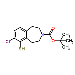 2-Methyl-2-propanyl 7-chloro-6-sulfanyl-1,2,4,5-tetrahydro-3H-3-benzazepine-3-carboxylate Structure