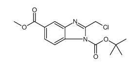 1H-Benzimidazole-1,5-dicarboxylic acid, 2-(chloromethyl)-, 1-(1,1-dimethylethyl) 5-methyl ester结构式
