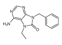 6-amino-9-benzyl-7-ethylpurin-8-one结构式