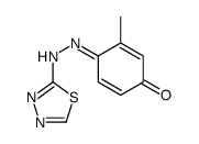 3-methyl-4-(1,3,4-thiadiazol-2-ylhydrazinylidene)cyclohexa-2,5-dien-1-one结构式