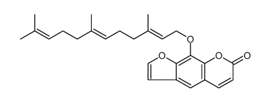 7H-Furo[3,2-g][1]benzopyran-7-one, 9-[(3,7,11-trimethyl-2,6,10-dodecatrien-1-yl)oxy]结构式