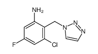 3-chloro-5-fluoro-2-(triazol-1-ylmethyl)aniline结构式