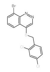 8-bromo-4-[(2,4-dichlorophenyl)methylsulfanyl]cinnoline结构式