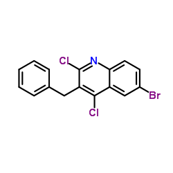 3-Benzyl-6-bromo-2,4-dichloroquinoline结构式