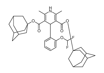 bis(1-adamantyl) 4-[2-(difluoromethoxy)phenyl]-2,6-dimethyl-1,4-dihydropyridine-3,5-dicarboxylate结构式