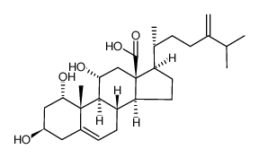 24-methylene-1α,3β,11α-trihydroxycholest-5-en-18-oic acid结构式