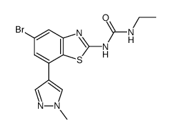 1-[5-bromo-7-(1-methyl-1H-pyrazol-4-yl)benzothiazol-2-yl]-3-ethylurea Structure