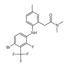 5-methyl-2-(2'-fluoro-4'-bromo-3'-trifluoromethylanilino)phenylacetic acid N,N-dimethylamide Structure