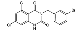 3-(3-bromo-benzyl)-5,7-dichloro-1H-quinazoline-2,4-dione结构式