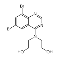 (6,8-dibromo-quinazolin-4-yl)-bis-(2-hydroxy-ethyl)-amine结构式