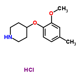 4-(2-Methoxy-4-methylphenoxy)piperidine hydrochloride (1:1)结构式