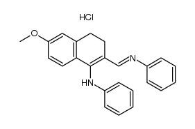 6-methoxy-N-phenyl-2-((phenylimino)methyl)-3,4-dihydronaphthalen-1-amine hydrochloride Structure