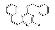 4-benzylsulfanyl-6-(2-phenylethenyl)-1H-1,3,5-triazine-2-thione结构式