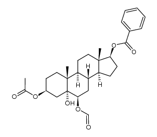 3β-acetoxy-17β-benzoyloxy-6β-formyloxy-5α-androstan-5-ol结构式