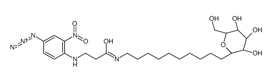 10-N-(N-(4-azido-2-nitrophenyl)-beta-alanyl)amino-1-decylglucopyranoside结构式