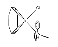 IrCl(η-cyclo-octa-1,5-diene)(triphenylphosphine)结构式