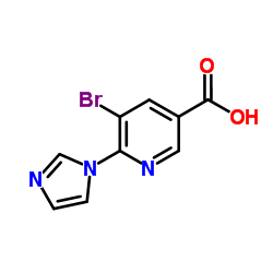 5-Bromo-6-(1H-imidazol-1-yl)nicotinic acid结构式