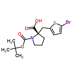BOC-(S)-ALPHA-(5-BROMO-2-THIOPHENYLMETHYL)-PROLINE structure