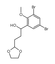 2-[3-(3,5-Dibrom-2-methoxyphenyl)-3-hydroxypropyl]-1,3-dioxolan结构式