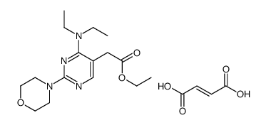 (E)-but-2-enedioic acid,ethyl 2-[4-(diethylamino)-2-morpholin-4-ylpyrimidin-5-yl]acetate结构式
