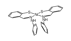cis-bis(thiosalicylaldehydephenylhydrazinato)nickel(II)结构式