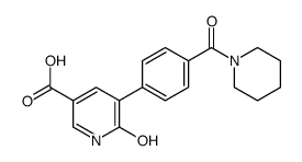 6-oxo-5-[4-(piperidine-1-carbonyl)phenyl]-1H-pyridine-3-carboxylic acid Structure