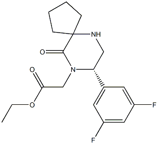 6,9-Diazaspiro[4.5]decane-9-acetic acid, 8-(3,5-difluorophenyl)-10-oxo-, ethyl ester, (8S)- Structure
