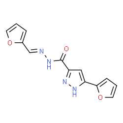 (E)-3-(furan-2-yl)-N-(furan-2-ylmethylene)-1H-pyrazole-5-carbohydrazide结构式