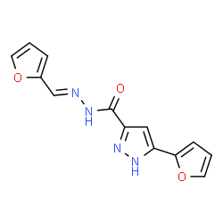 (E)-3-(furan-2-yl)-N-(furan-2-ylmethylene)-1H-pyrazole-5-carbohydrazide structure