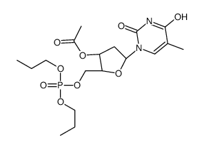 [(2R,3S,5R)-2-(dipropoxyphosphoryloxymethyl)-5-(5-methyl-2,4-dioxopyrimidin-1-yl)oxolan-3-yl] acetate Structure