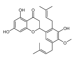 5,7-dihydroxy-2-[3-hydroxy-4-methoxy-2,5-bis(3-methylbut-2-enyl)phenyl]-2,3-dihydrochromen-4-one Structure
