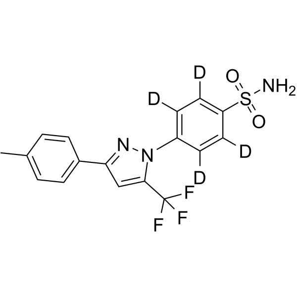 N-De(4-sulfonamidophenyl)-N’-[4-sulfonamido(phenyl-d4)] Celecoxib结构式