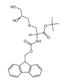 (2R,6S)-2-(9-Fluorenylmethoxycarbonyl)amino-6,7-dihydroxy-4-thiaheptanoic acid tert-butyl ester结构式