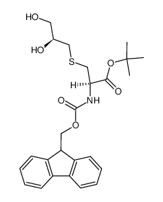 (2R,6S)-2-(9-Fluorenylmethoxycarbonyl)amino-6,7-dihydroxy-4-thiaheptanoic acid tert-butyl ester Structure