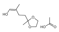 acetic acid,2-methyl-4-(2-methyl-1,3-dioxolan-2-yl)but-1-en-1-ol结构式