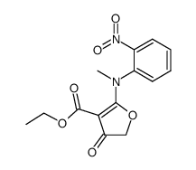 4,5-Dihydro-2-((2-nitrophenyl)methylamino)-4-oxo-3-furancarboxylic acid ethyl ester Structure
