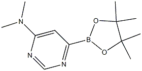 N,N-二甲基-6-(4,4,5,5-四甲基-1,3,2-二噁硼戊环-2-基)嘧啶-4-胺结构式
