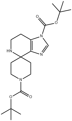 di-tert-butyl 6,7-dihydro-1'H-spiro[imidazo[4,5-c]pyridine-4,4'-piperidine]-1,1'(5H)-dicarboxylate结构式