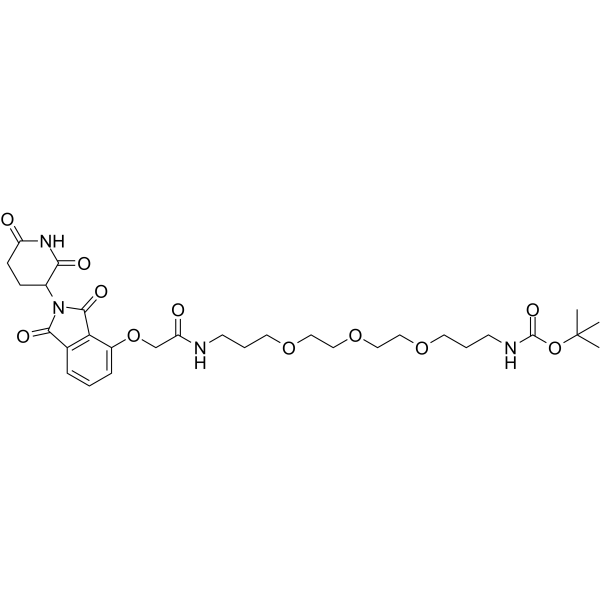 Thalidomide-O-amido-CH2-PEG3-CH2-NH-Boc Structure