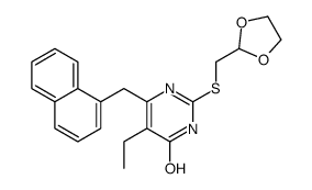 2-(1,3-dioxolan-2-ylmethylsulfanyl)-5-ethyl-6-(naphthalen-1-ylmethyl)-1H-pyrimidin-4-one结构式