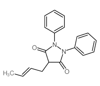 4-but-2-enyl-1,2-diphenyl-pyrazolidine-3,5-dione Structure