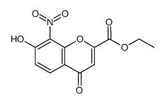 4H-1-Benzopyran-2-carboxylic acid, 7-hydroxy-8-nitro-4-oxo-, ethyl est er Structure