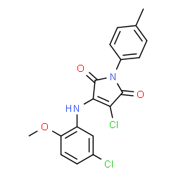3-chloro-4-(5-chloro-2-methoxyanilino)-1-(4-methylphenyl)-1H-pyrrole-2,5-dione结构式