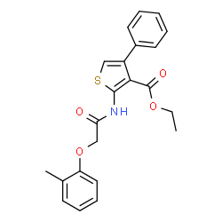 ethyl 2-{[(2-methylphenoxy)acetyl]amino}-4-phenyl-3-thiophenecarboxylate structure