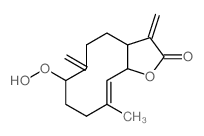 Cyclodeca[b]furan-2(3H)-one,3a,4,5,6,7,8,9,11a-octahydro-7-hydroperoxy-10-methyl-3,6-bis(methylene)-,(3aS,7R,10E,11aR)- Structure