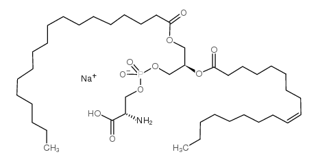 1-硬脂酰基-2-油酰基-sn-甘油-3-磷酸-L-丝氨酸(钠盐)结构式