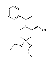 (1'S,2R)-4,4-diethoxy-1-(1'-phenylethyl)-2-hydroxymethyl-piperidine Structure